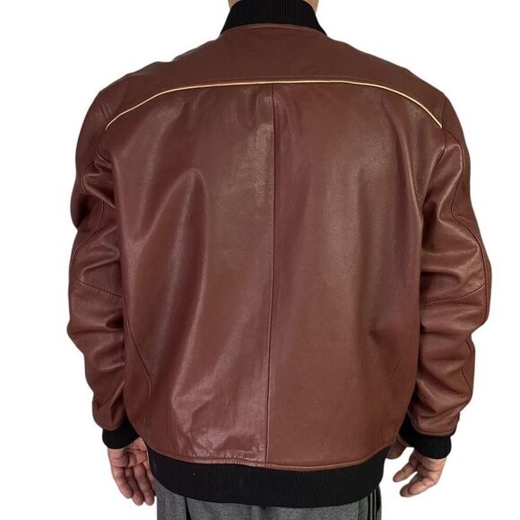 Harley-Davidson Bomber Jacket Mens L Dark Red Leather 120th Anniversay Edition - Picture 5 of 9